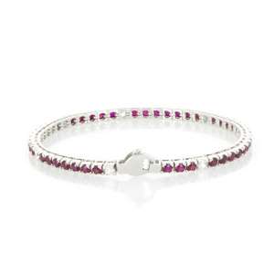 Bracciale Tennis Argento Zirconi Rosso Bianco CP Gioielli