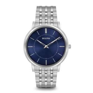 Orologio Uomo Acciaio Piatto Blu Bulova 96A188