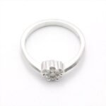 Anello corona effetto solitario Diamanti ANODH027 oro bianco 18 kt
