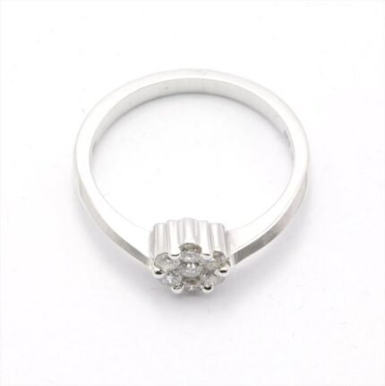 Anello corona effetto solitario Diamanti ANODH027 oro bianco 18 kt