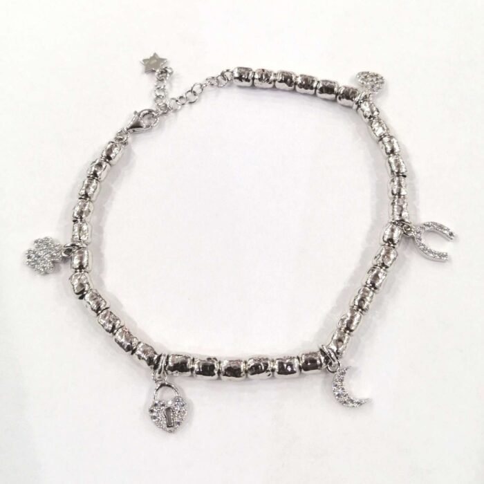 Bracciale Donna Argento Pepite Charms Zirconi - immagine 2