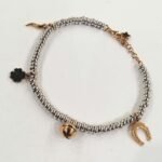 Bracciale pepite argento bicolore Charms portafortuna - immagine 3