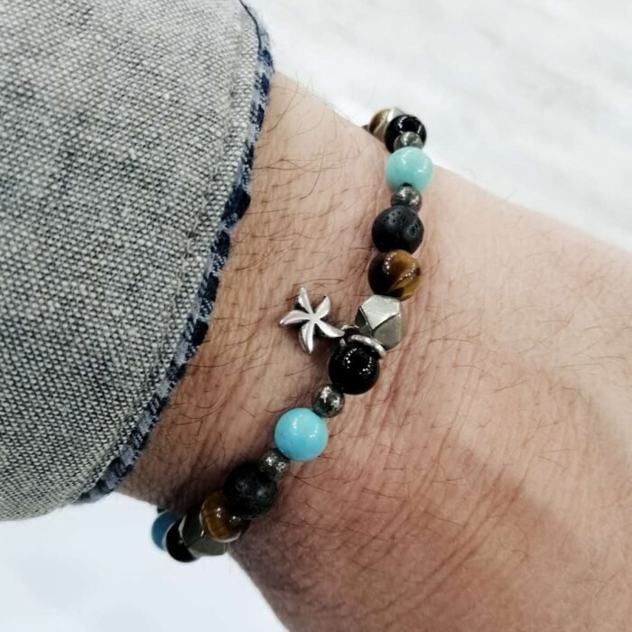 Bracciale Uomo DandyStreet Elastico Pietre dure Silver - immagine 2