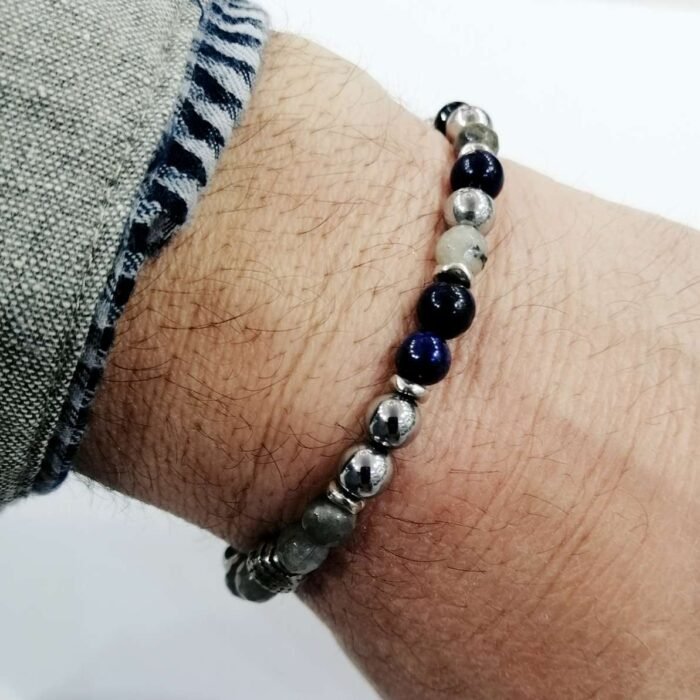 Bracciale Uomo DandyStreet Elastico Pietre dure Silver - immagine 2
