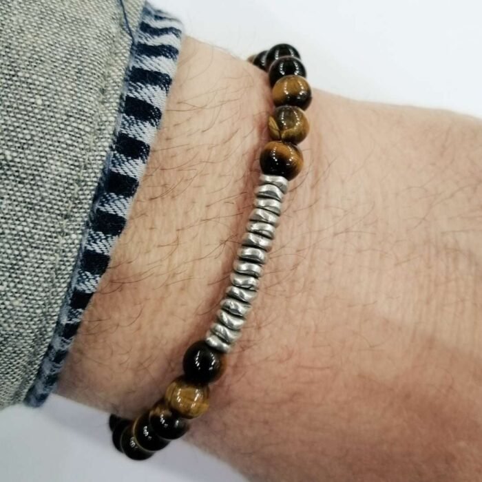 Bracciale Uomo DandyStreet Elastico Pietre dure Silver - immagine 2