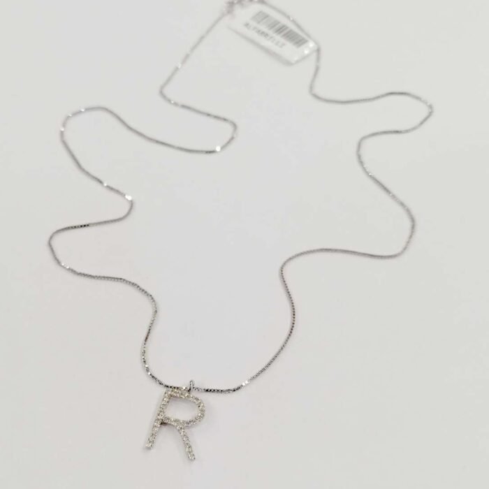 Collana Donna Girocollo Iniziale R Oro Diamanti - immagine 2