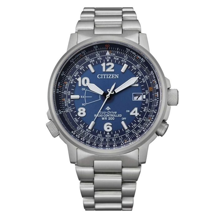 Orologio Uomo PILOT RADIOCONTROLLATO EcoDrive Acciaio CITIZEN CB0240-88L - immagine 2