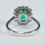 Anello Smeraldo Ct 1,32 Brillanti oro Bianco Ct 0,50 18kt Cestino ANCONTRETS14P - immagine 8