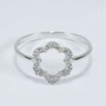 Anello fiore  Oro Bianco Zirconi Style margherita