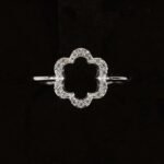 Anello fiore  Oro Bianco Zirconi Style margherita - immagine 2