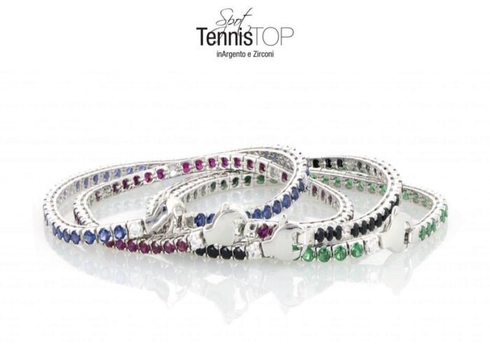 Bracciale Tennis Argento Zirconi Rosso Bianco CP Gioielli - immagine 2
