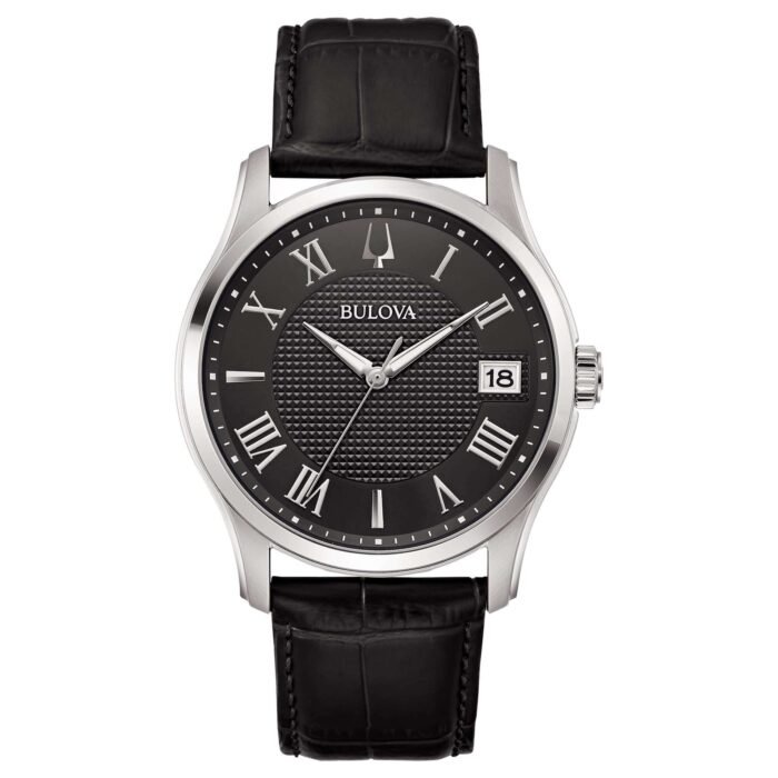 Orologio Uomo classico Wilton Nero Pelle Bulova 96B390 - immagine 2