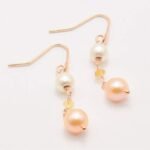 Orecchini Pendenti perle multicolor pietre naturali argento dorato KIODAMA ORSR8