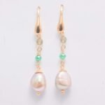 Orecchini Pendenti perle multicolor pietre naturali argento dorato KIODAMA ORSR81 - immagine 2