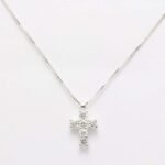 Collana Girocollo oro bianco Croce Diamanti  024 GICR296