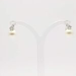 Orecchini clip oro bianco perla coltivata diamante SOPECLI04 - immagine 3