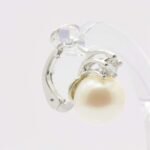 Orecchini clip oro bianco perla coltivata diamante SOPECLI04 - immagine 4