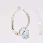 Orecchini Monachella oro bianco Acquamarina e diamanti BOACQGOC04 - immagine 2