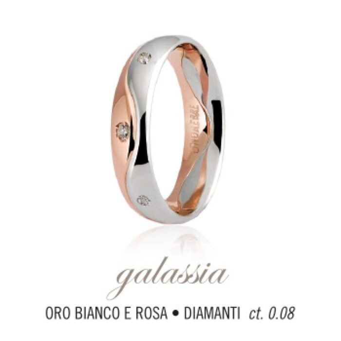 Fede UNOAERRE modello GALASSIA in oro bianco e rosa 18kt collezione 9.0  050AFC009/0080 - immagine 2