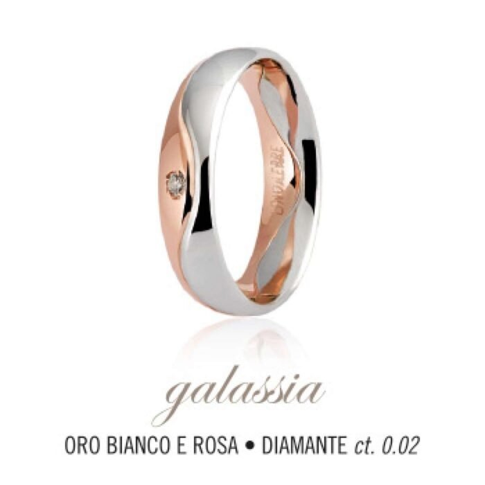 Fede Nuziale Galassia UNOAERRE bicolore dia 050AFC009/0010 - immagine 2