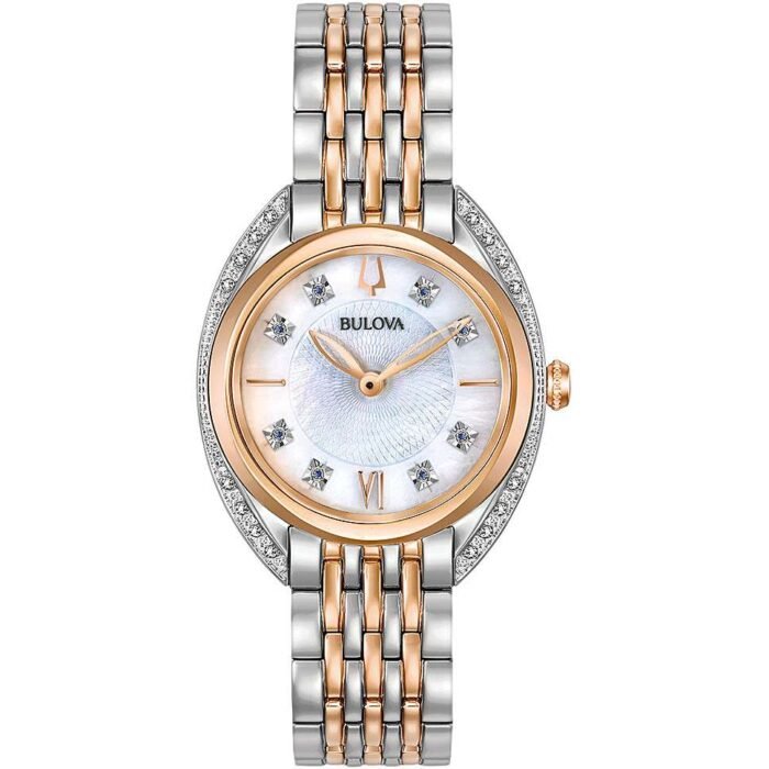 orologio solo tempo donna Bulova Diamonds Bicolore 98R270 - immagine 2