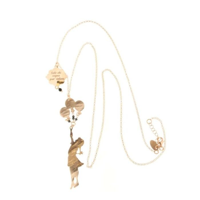 COLLANA LE FAVOLE BIMBA COI PALLONCINI IN ARGENTO E GLITTER - immagine 2