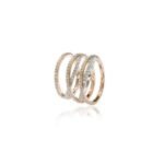 Anello fascia Taormina in argento bicolore e zirconi 9venticinque by bibigì 7ANR0002X2