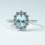 Anello Fiore Oro Topazio Azzurro Zirconi Kate - immagine 2
