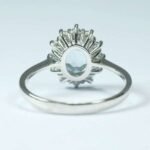 Anello Fiore Oro Topazio Azzurro Zirconi Kate - immagine 3