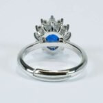 Anello Kate Blu Argento Zirconi Regolabile Fiore grande Princess - immagine 6
