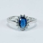 Anello Kate Blu Argento Zirconi Regolabile Fiore piccolo  Princess - immagine 2