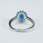 Anello Kate Blu Argento Zirconi Regolabile Fiore piccolo  Princess - immagine 3