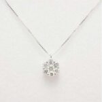 Collana Corona Punto luce fiorellino Effetto Solitario Oro Bianco CODH034 - immagine 2