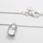 Collana Girocollo Acquamarina Diamante Oro Bianco - immagine 3