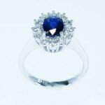 LAB GROWN DIAMONDS KATE anello Zaffiro THD Ct 1,25 Brillanti F SI Ct 0,75 oro18K - immagine 2