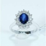 LAB GROWN DIAMONDS KATE anello Zaffiro THD Ct 1,25 Brillanti F SI Ct 0,75 oro18K