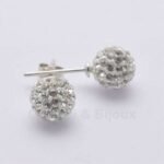 Orecchini Pallina in Oro bianco con Zirconi OROB153