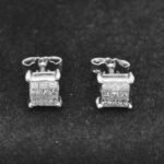 Orecchini pavè Quadro oro Bianco18 Kt Diamanti ORODH034