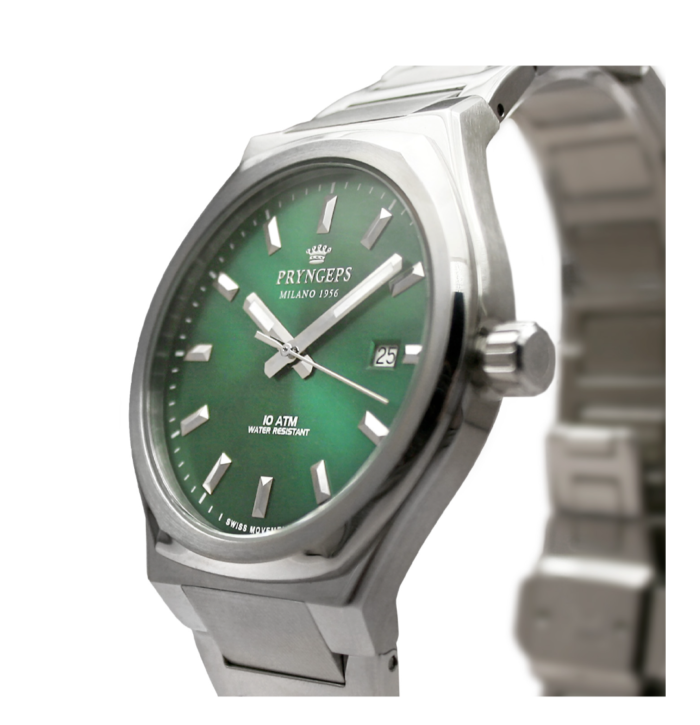 Orologio Uomo solo tempo Acciaio Pryngeps Wall Street A1202 verde - immagine 5