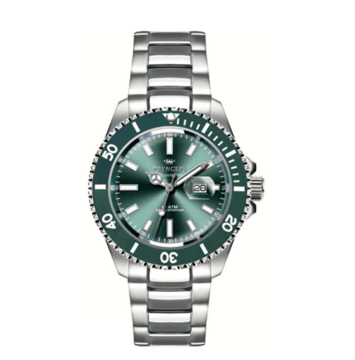 Orologio Pryngeps uomo acciaio Sub 100 Mt Collezione mediterraneo A1097/1 Verde - immagine 2