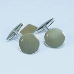 Gemelli Rotondi in argento 925‰ con dettaglio in Oro 18 Kt Made in Italy