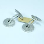 Gemelli Rotondi in argento 925‰ con dettaglio in Oro 18 Kt Made in Italy - immagine 2