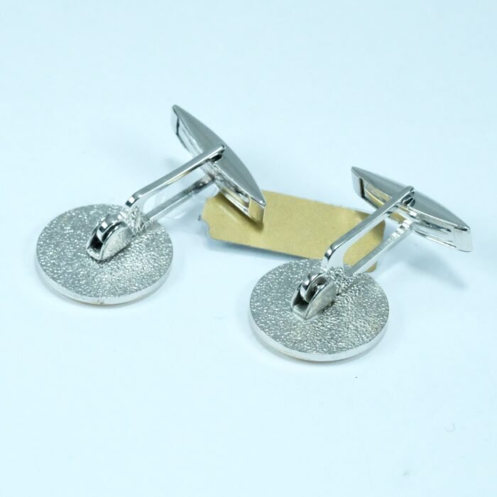 Gemelli Rotondi in argento 925‰ con dettaglio in Oro 18 Kt Made in Italy - immagine 2